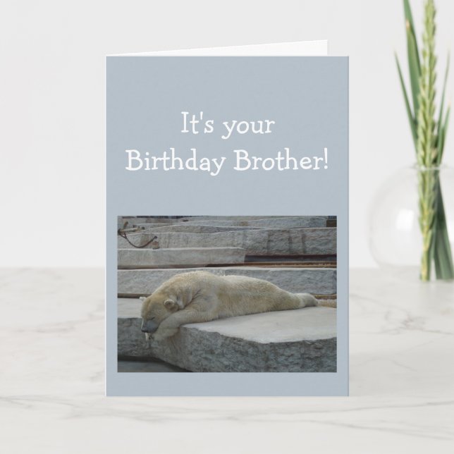 Birthday BROTHER Fun Age Humour Polar Bear Animal Card (Front)