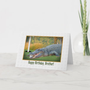 Birthday, Brother, Golf, Alligator Card