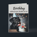 Birthday Brother-in-law Fun Wisdom Lab Dog Card<br><div class="desc">Birthday wisdom for your Brother-in-law from the cute Labrador Retriever Dog Pet Animal licking the cake.   Fun animal Birthday cards</div>
