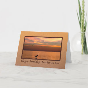 Birthday,  Brother-in-law, Ocean View at Sunset Card