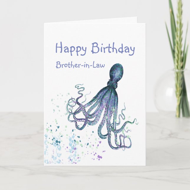 Birthday Brother-in-Law Octopus Could Hug You Card (Front)