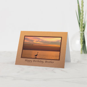 Birthday,  Brother, Ocean View at Sunset Card