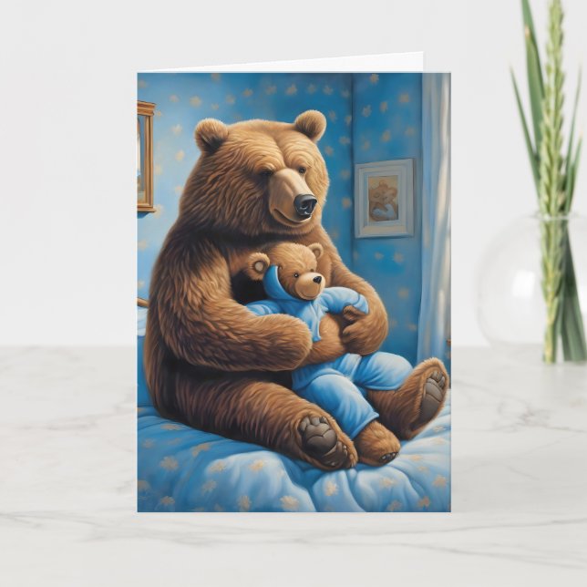 Birthday Brown Bear With Teddy Bear Card (Front)