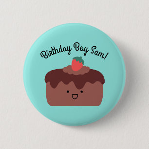Birthday   Brown Chocolate Cake Button