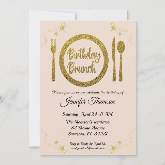 Birthday brunch invitation (Front)