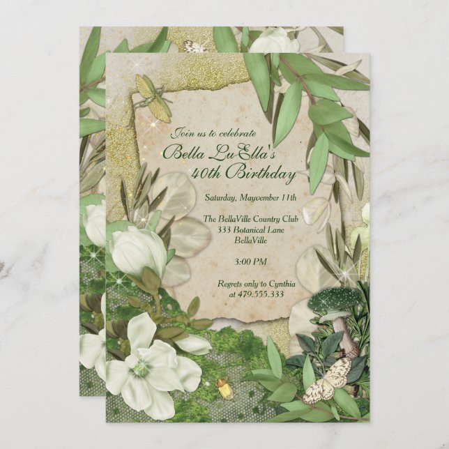 Birthday Brunch Mothers Day Luncheon Invitations (Front/Back)