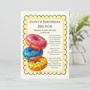 Birthday Brunch Party   Pancakes & Doughnuts  Invitation