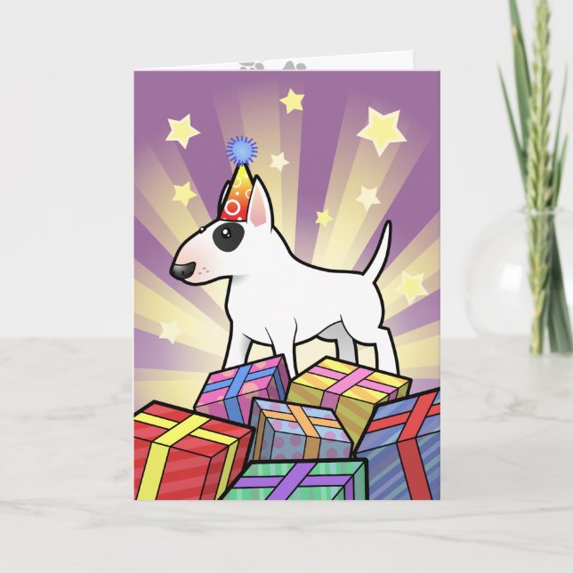 Birthday Bull Terrier Card (Front)