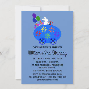 Birthday Bunny Egg #2-2 Invitation Card