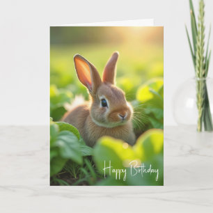 Birthday Bunny In a Lettuce Garden Card
