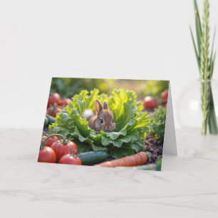 Birthday Bunny In Vegetable Garden Card