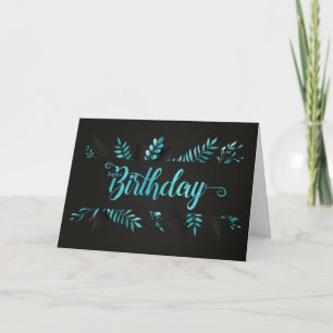 Birthday Business Professional in Blue Botanicals Card