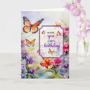 Birthday Butterflies and Bright Wildflower Garden Card