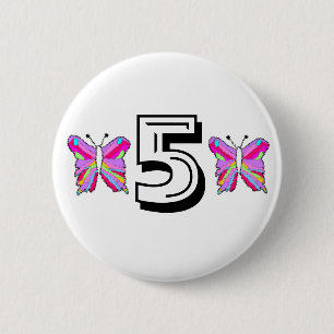 Birthday butterfly 6 cm round badge