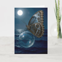 Birthday Butterfly Floating On a Bubble