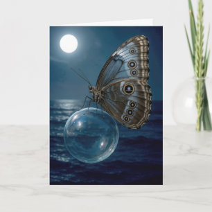Birthday Butterfly Floating On a Bubble Card