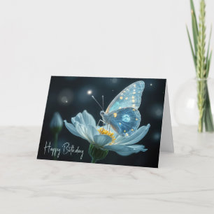 Birthday Butterfly On A Moonflower Card