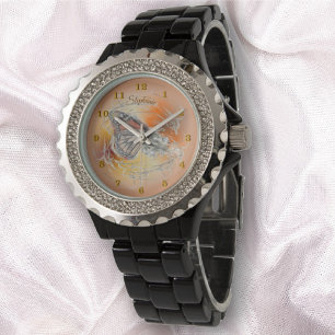 Birthday Butterfly Rhinestone Enamel Watch