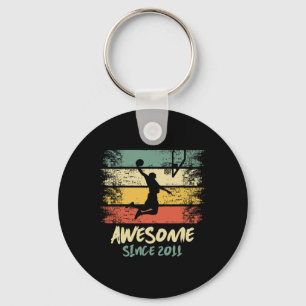 Birthday Bysketbyll Player Awesome Since 2011 Vint Key Ring