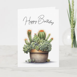 Birthday Cacti Plants in Pot Card