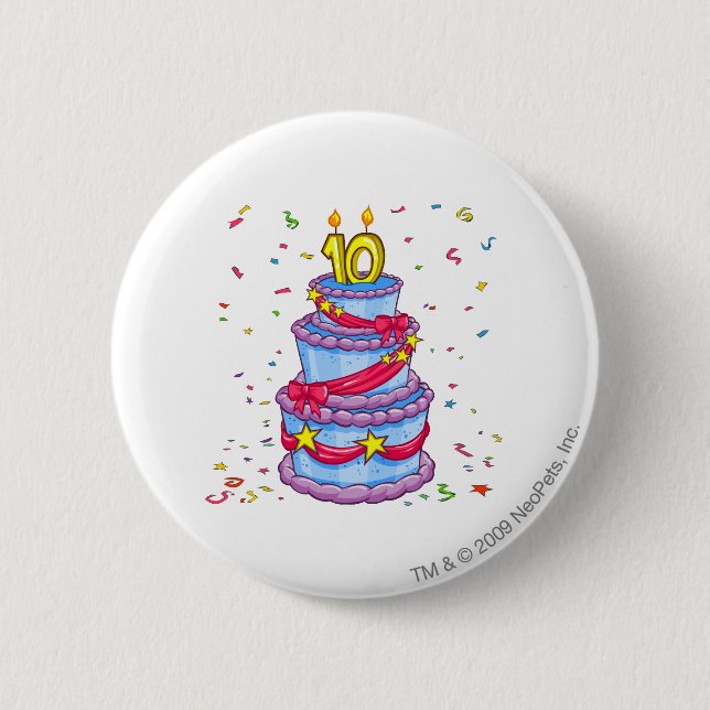 Birthday Cake 6 Cm Round Badge (Front)