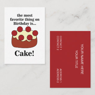 Birthday Cake Bakery Business Card