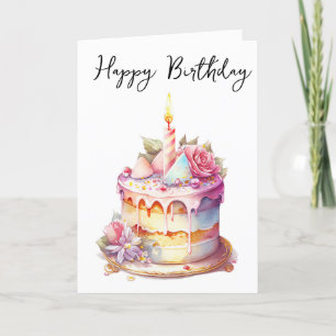 Birthday Cake Birthday Greeting Card