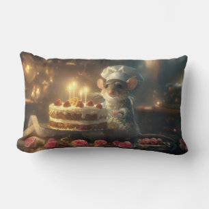 Birthday Cake by Fabulous Mice Baker Lumbar Cushion