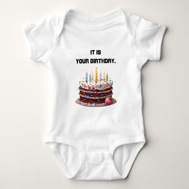 Birthday Cake Candles Custom Personalised Celebrat Baby Bodysuit (Front)