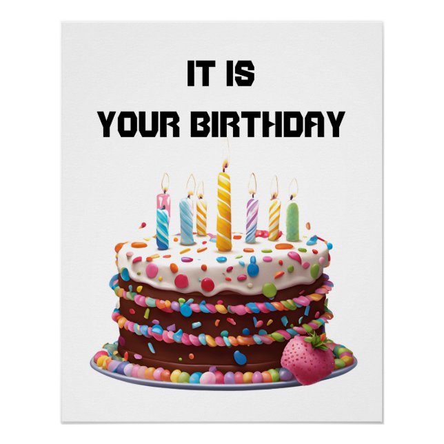 Birthday Cake Candles Custom Personalised Celebrat Poster (Front)