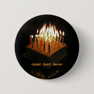 Birthday cake candles lit, <your text here> button