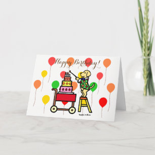 Birthday Cake Candles Yellow Labrador Card