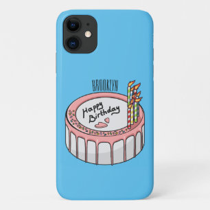 Birthday cake cartoon illustration iPhone 11 case