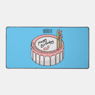 Birthday cake cartoon illustration  desk mat