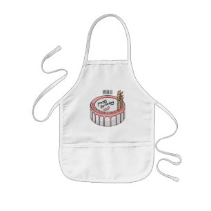 Birthday cake cartoon illustration kids apron