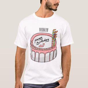 Birthday cake cartoon illustration T-Shirt