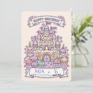 Birthday Cake Castle Customised Invitation Card