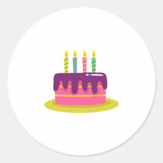 birthday cake classic round sticker