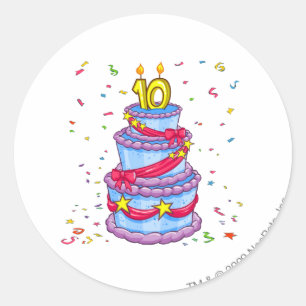 Birthday Cake Classic Round Sticker