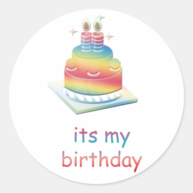 birthday cake classic round sticker (Front)