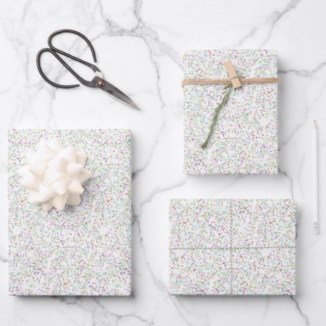 Birthday cake confetti pattern wrapping paper (Front)