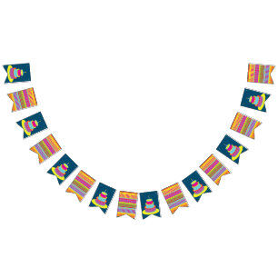 Birthday Cake Cute Colourful 1st Party Theme Bunting