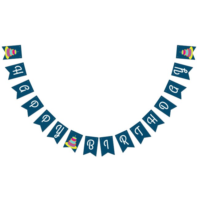 Birthday Cake Cute Colourful 1st Party Theme Bunting (All)