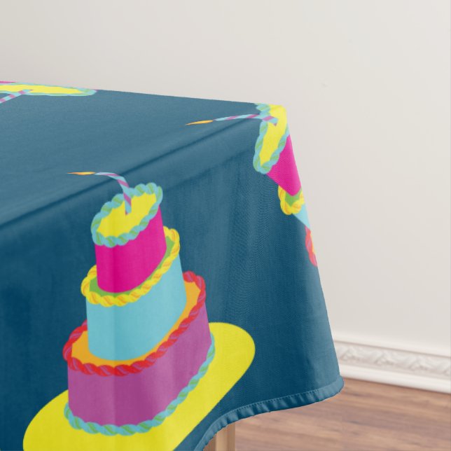 Birthday Cake Cute Colourful 1st Party Theme Tablecloth (In Situ)