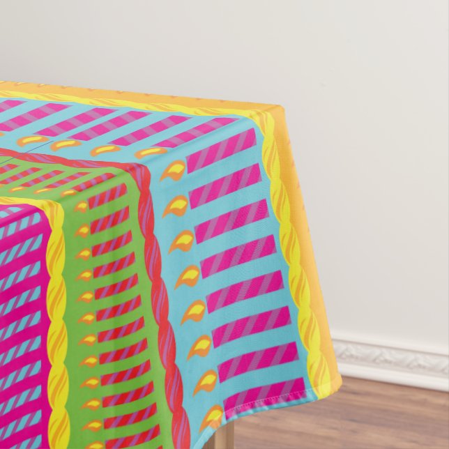 Birthday Cake Cute Colourful 1st Party Theme Tablecloth (In Situ)