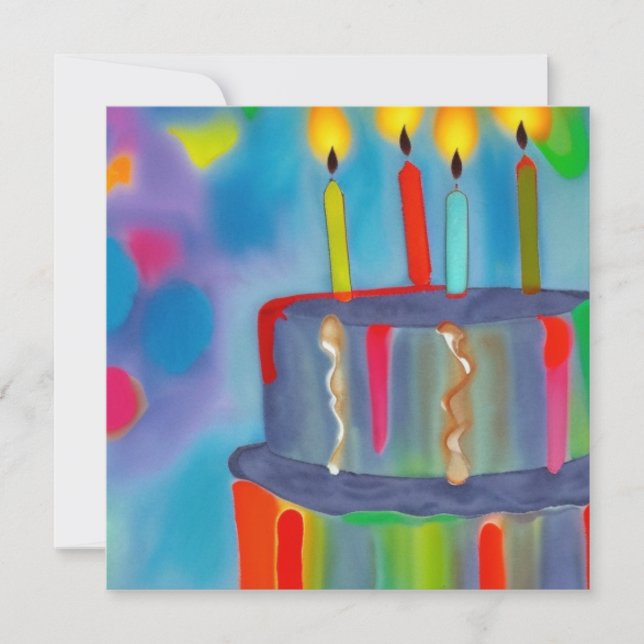 Birthday Cake Holiday Card (Front)