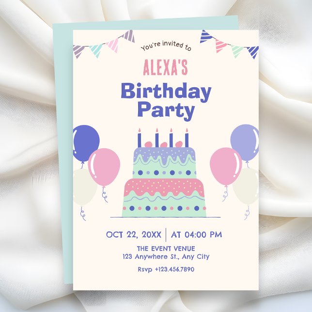 Birthday cake  invitation (Creator Uploaded)