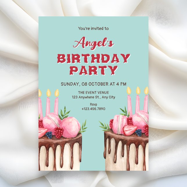 Birthday cake  invitation (Creator Uploaded)