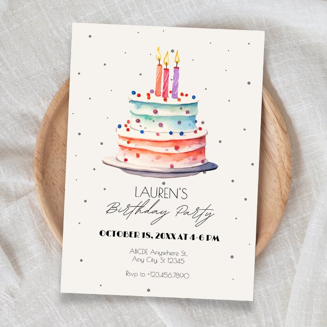 Birthday cake  invitation (Creator Uploaded)