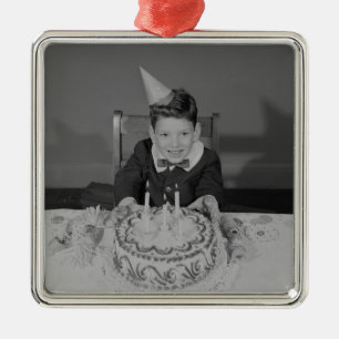 Birthday Cake Metal Ornament